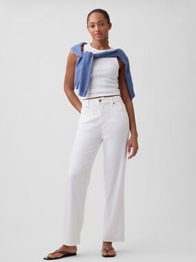 Gap Factory Women’s Mid Rise Relaxed Straight Soft Crop Jeans NWT